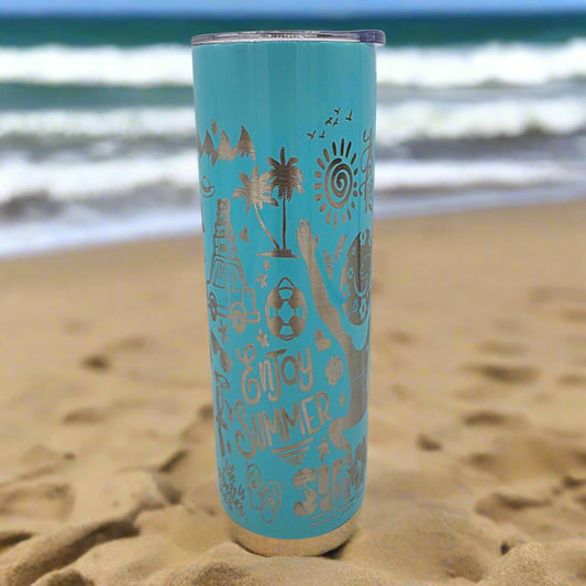 Blue Beach Summer Fun 20oz Tumbler