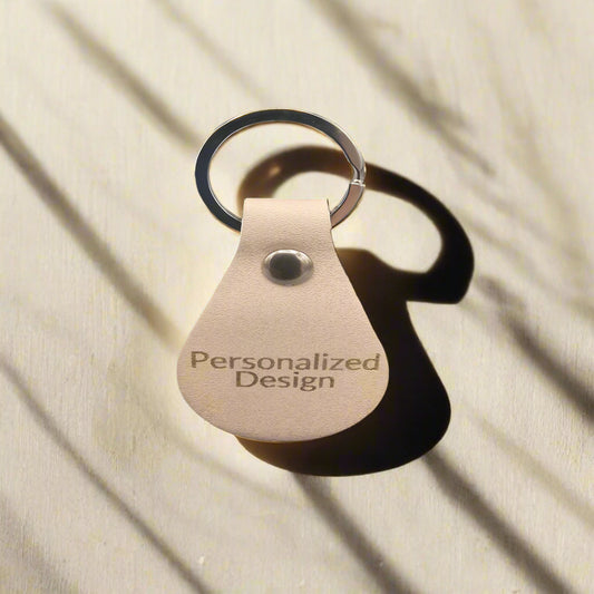 Customized and Personalized laser Engraved Leather Keychain