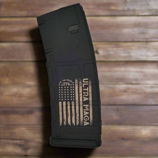 laser engraved Ultra MAGA AR magazine